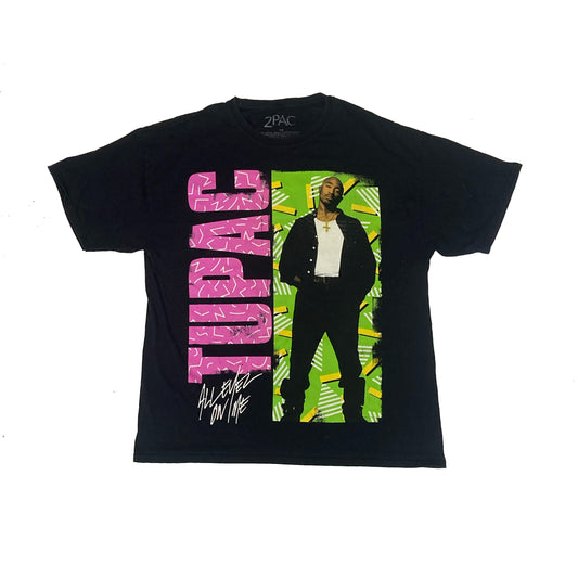 Tupac All Eyes On Me black green pink hip hop t-shirt size XL