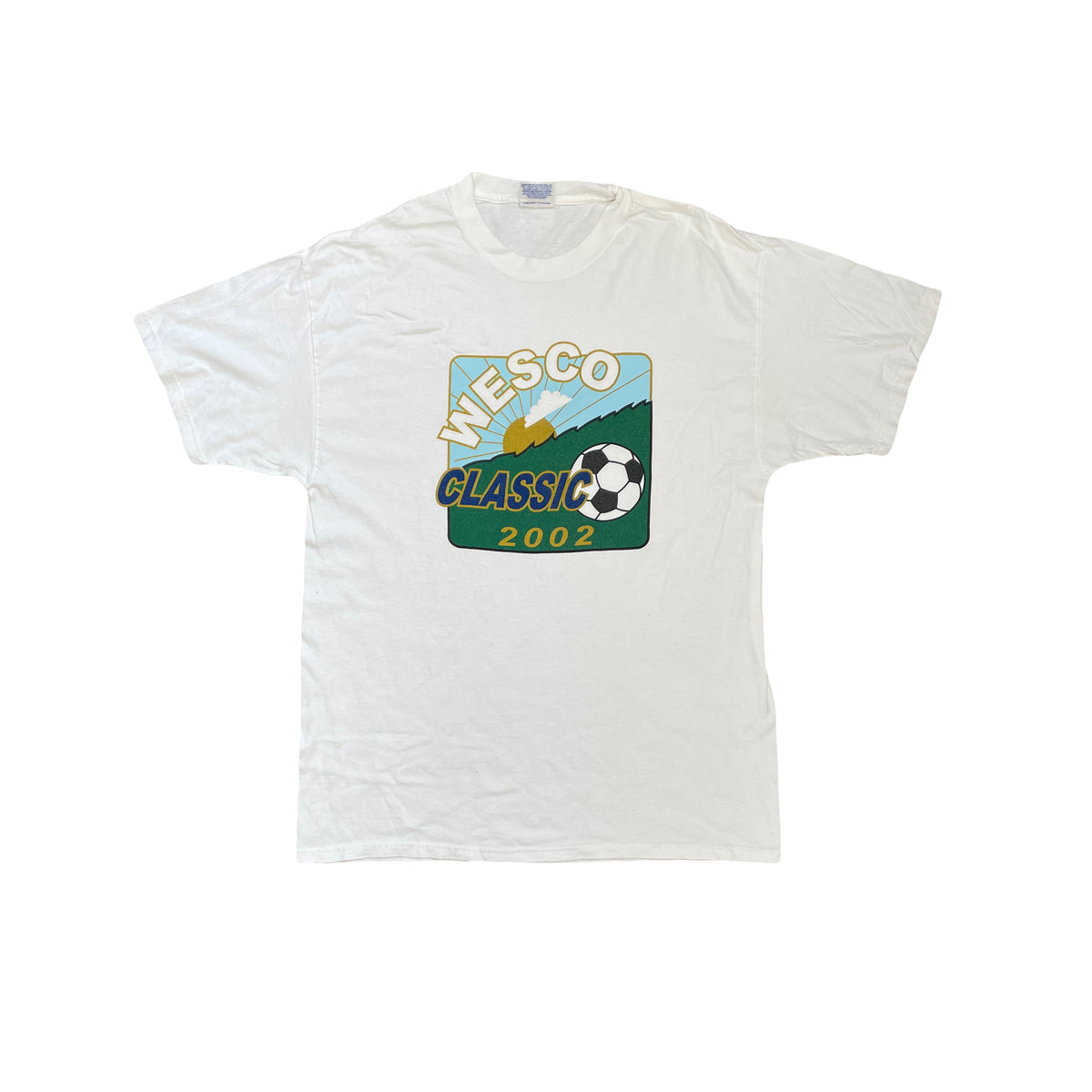 Vintage Hanes WESCO Classic 2002 Soccer T-Shirt White Adult Size L