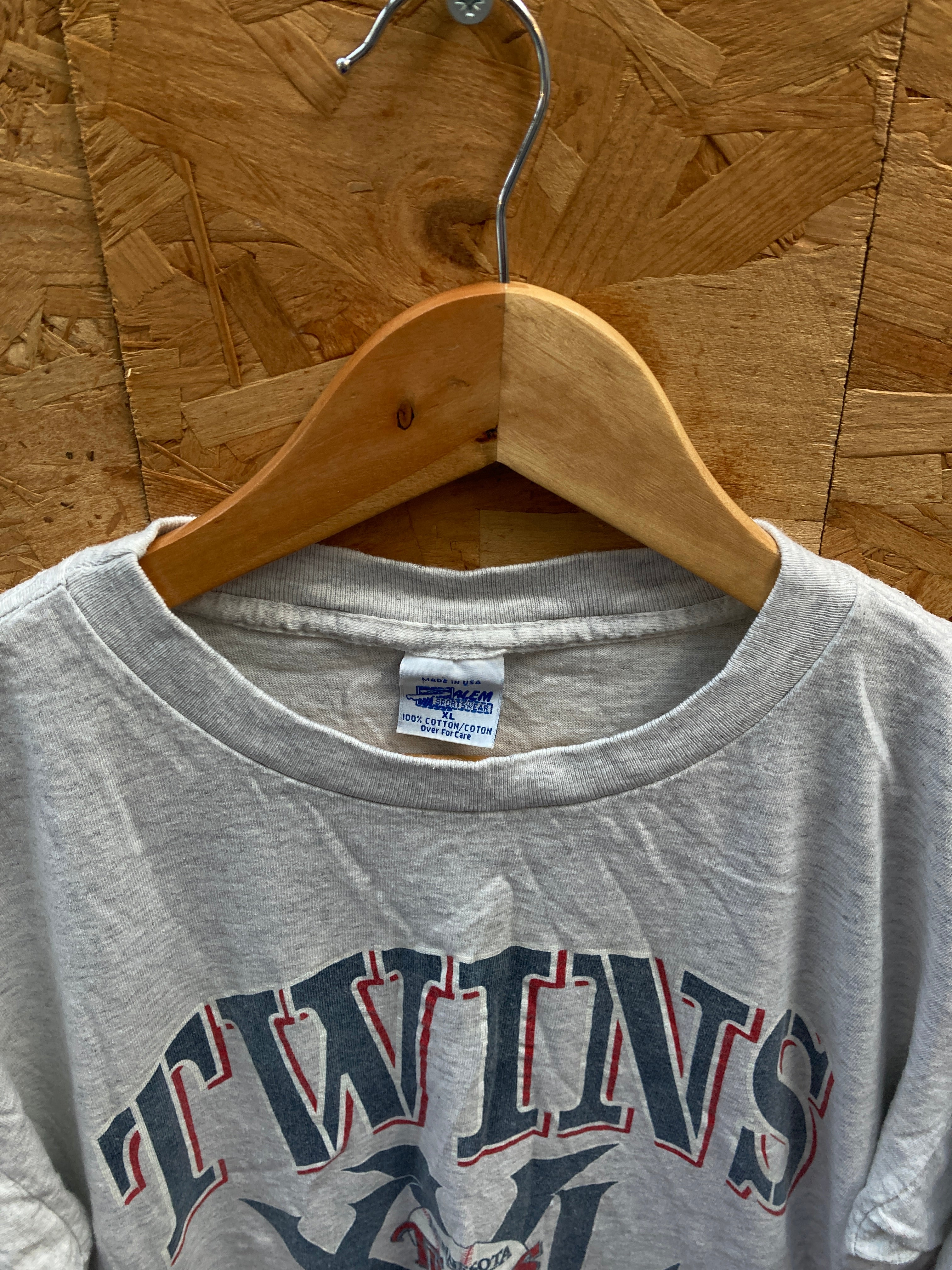 Vintage 90s Minnesota Twins baseball team single stitch grey t-shirt size XL