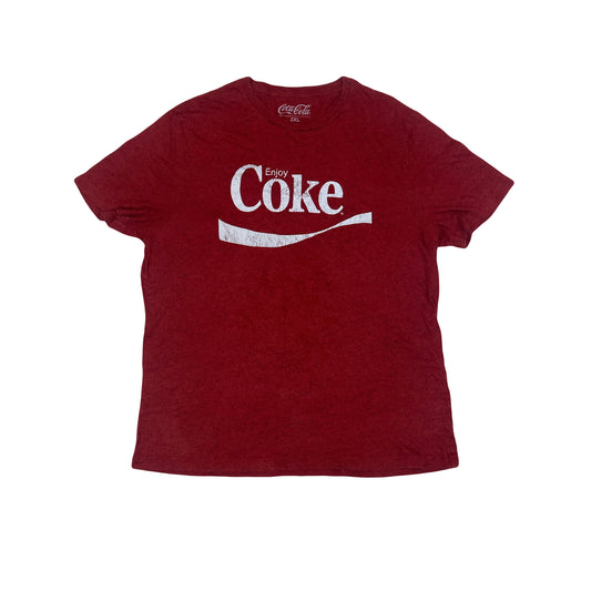 Vintage Y2K Coca-Cola Enjoy Coke USA red grained t shirt size XXL oversized