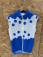 Ciclo Sport Men's Blue White Bubble Print Sleeveless Cycling Jersey Vest Size M