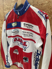 Vintage O.M.R.S. Cycling Race Event Jersey Jacket Red White Blue Size M
