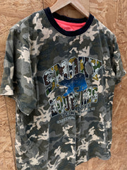 Vintage Y2K Smokey Mountain Gatlinburg USA camouflage camo  t-shirt size medium