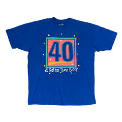 Vintage 90s 40 & better than ever funny single stitch blue t-shirt size XL