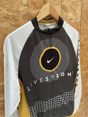 Nike Livestrong Cycling Jersey Long Sleeve XL White Yellow Black Men's