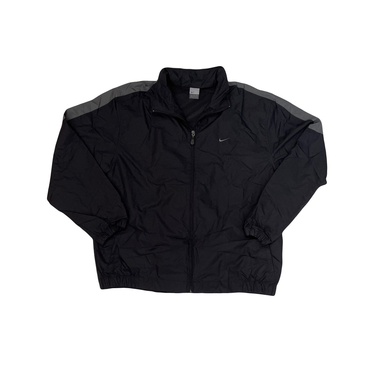 Nike Men's XL Black Grey Track Jacket Full Zip Lightweight Sportswear