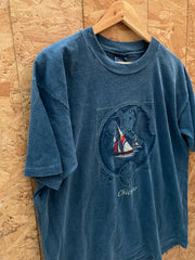 Vintage 90s faded blue embroidered Chicago single stitch t-shirt size large