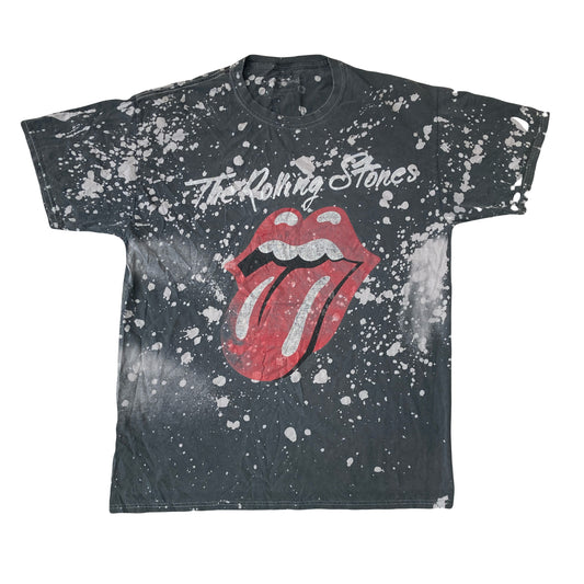 Vintage Y2K Rolling Stones all over acid wash grey tie dye t-shirt size medium