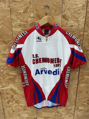 Giordana Cycling Jersey Men's L Red White Blue Cremonese Arvedi Sportswear