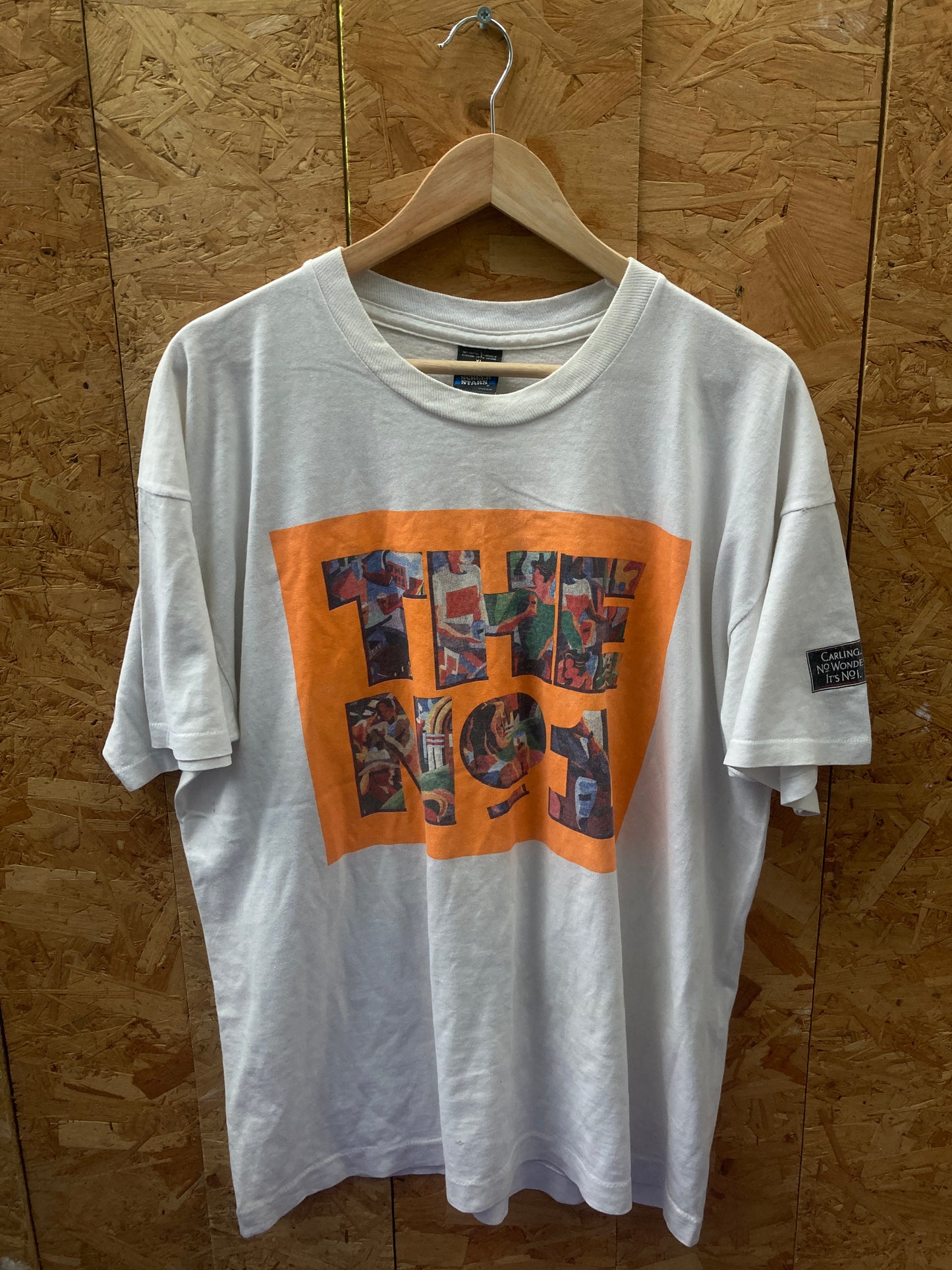 Vintage 90s Carling The No1 souvenir beer single stitch white t-shirt size XL