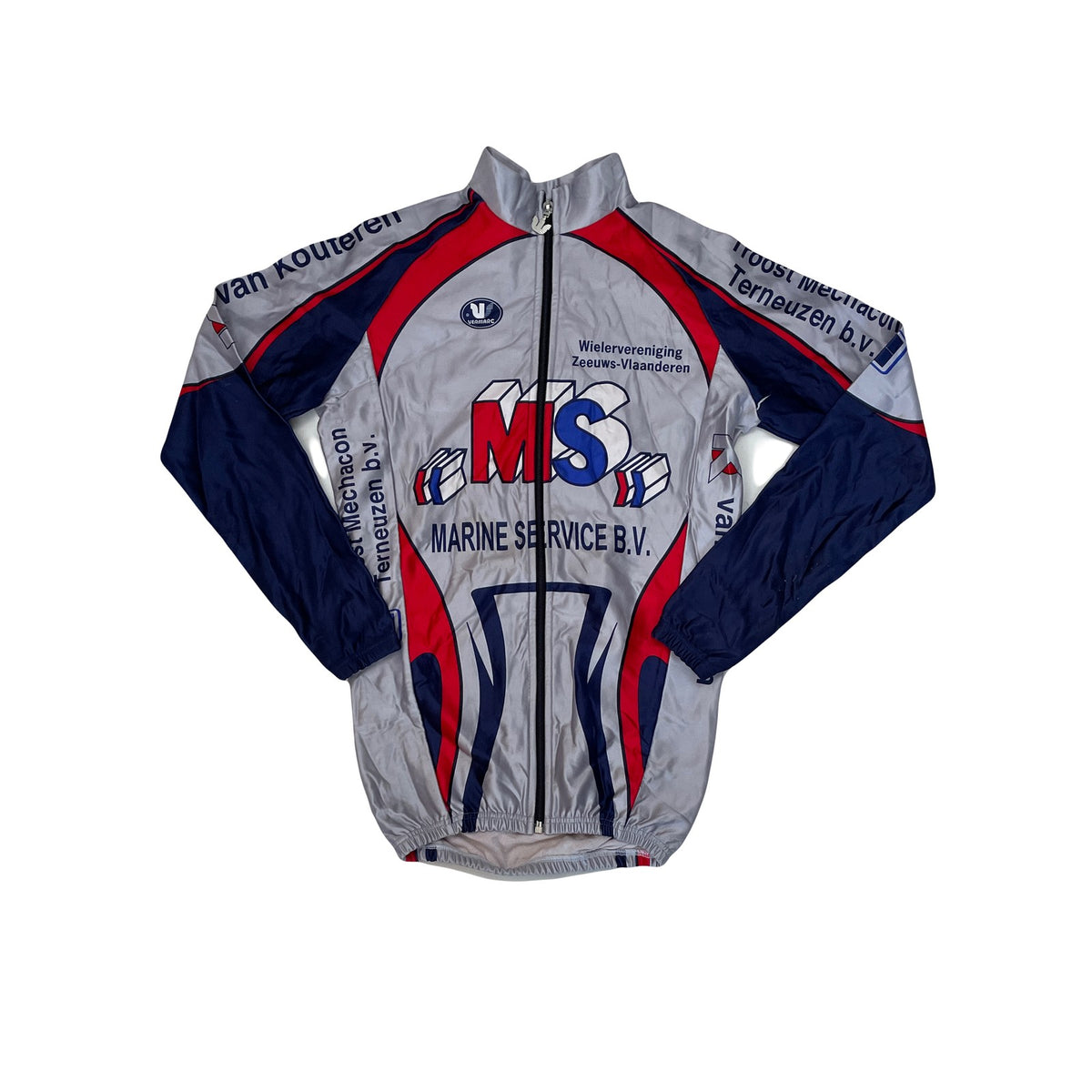 Vintage Cycling Jersey Long Sleeve MS Marine Service B.V. Fabricom Size M