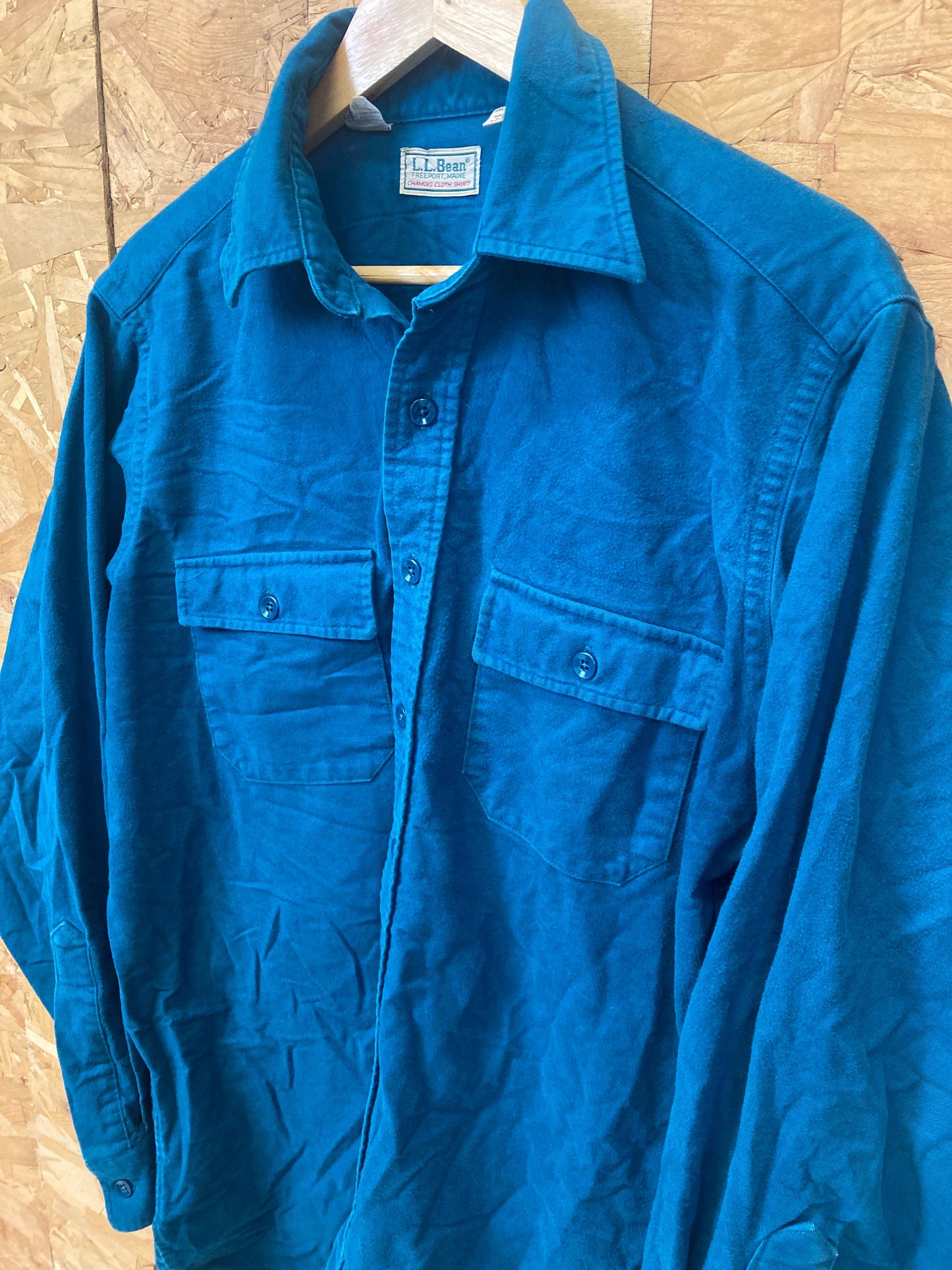 Vintage LL Bean turquoise soft chamois brushed cotton western hunting outerwear shirt oversized larg