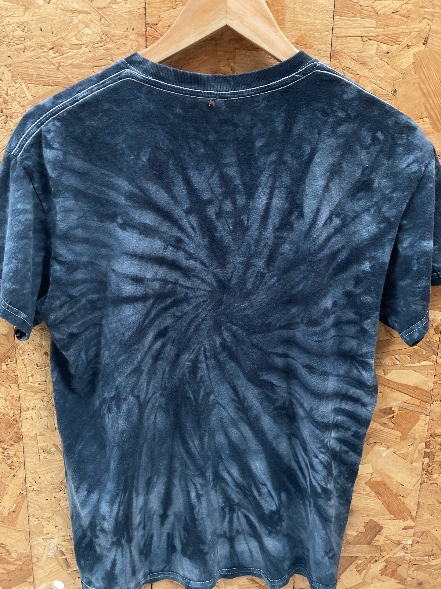 Vintage Y2K navy blue Tupac Shakur tie dye thrashed t-shirt size medium