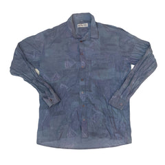 Vintage 90s purple pastel abstract wavy ugly long sleeve shirt size large by Angelo Litico | Vintage