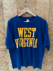 Vintage 80s navy yellow West Virginia single stitch souvenir t-shirt size large