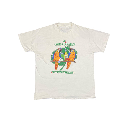 Vintage 80s Carlos O’Kellys Irish bar Mexico diner souvenir white single stitch t shirt size medium