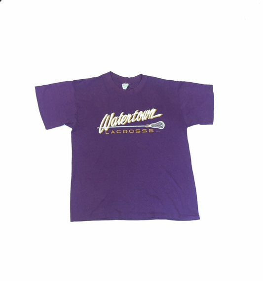 Vintage 80s Watertown lacrosse purple quirky USA souvenir t-shirt size large