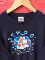 Vintage 00s USA &quot;School is Cool&quot; James Madison Intermediate New Jersey navy blue sweater by Lee size large