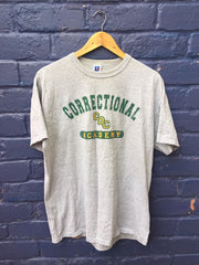 Vintage 90s CDC Correctional academy USA prison bootcamp souvenir grey t shirt size large by Russel Athletic