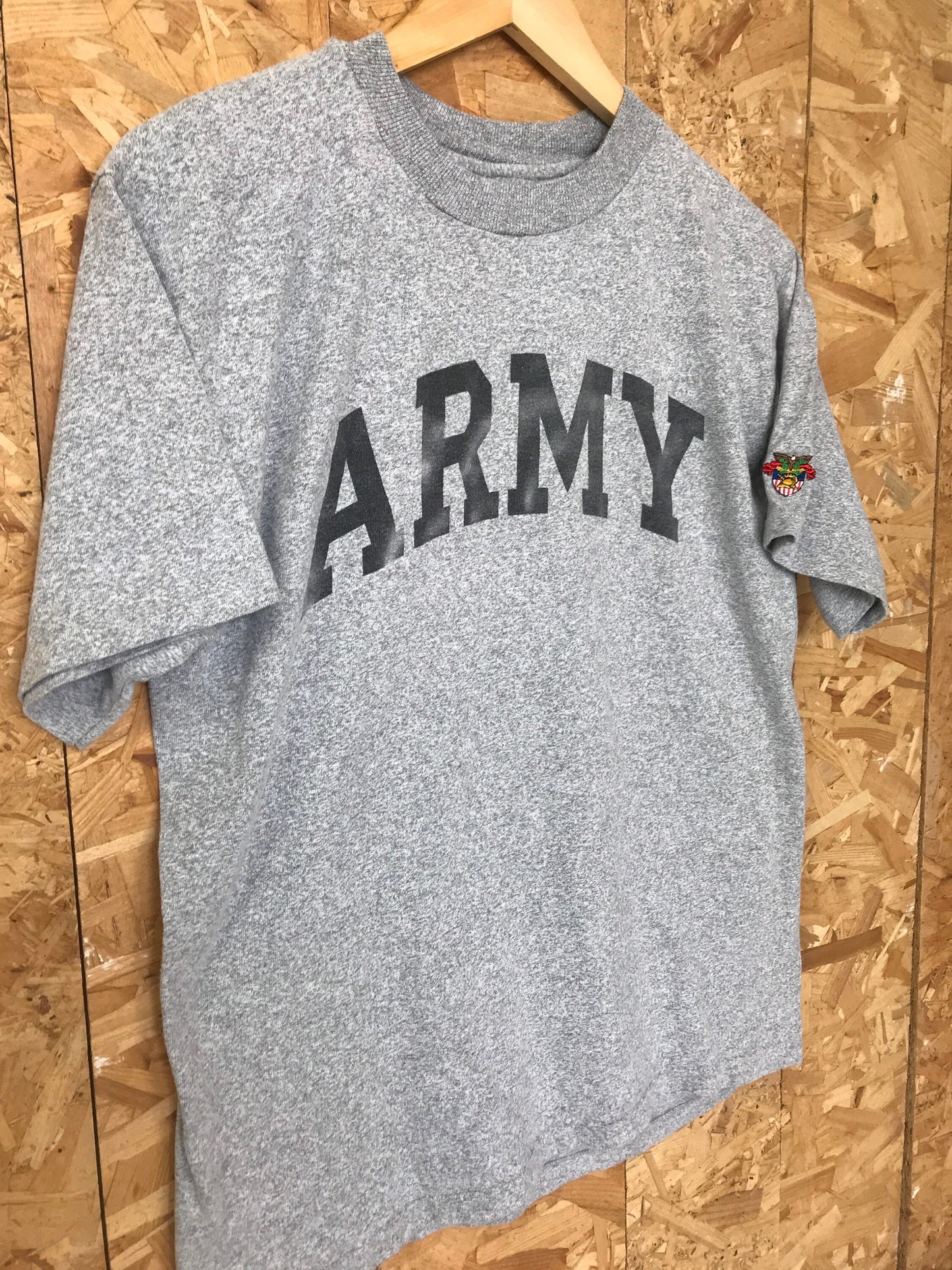 Vintage 80s USA army issue physical training heather grey t-shirt size medium West Point academy AHG