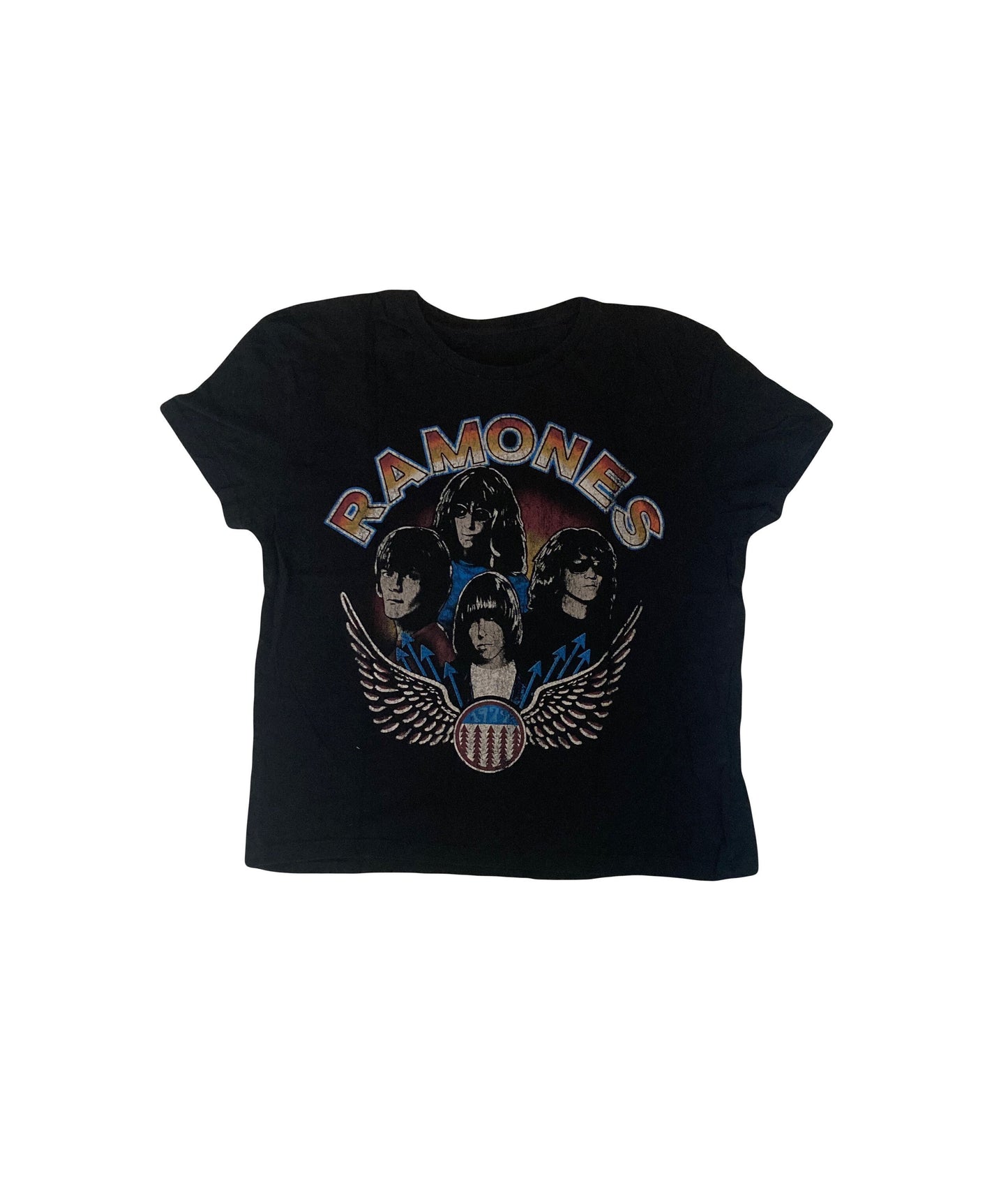 Slouchy Ramones ladies t-shirt double side print size large