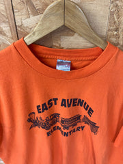 Vintage 90s East Avenue NYC Elementary School quirky orange USA souvenir t-shirt size XL