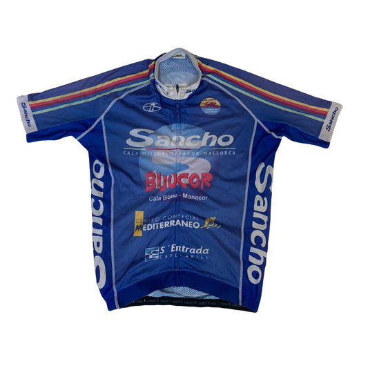 Vintage sancho Bijucor Cala Millor Mallorca purple blue cycle jersey size M