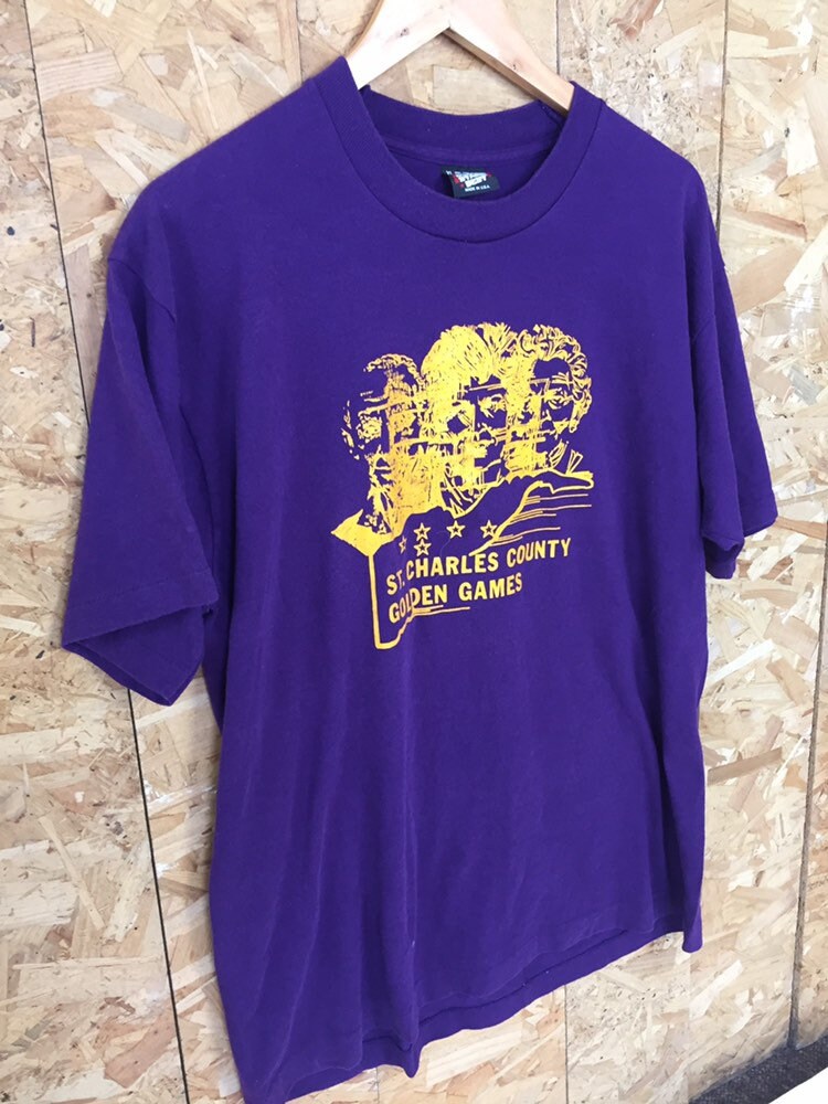 Vintage 90s purple General Motors St Charles County USA souvenir t-shirt size XL