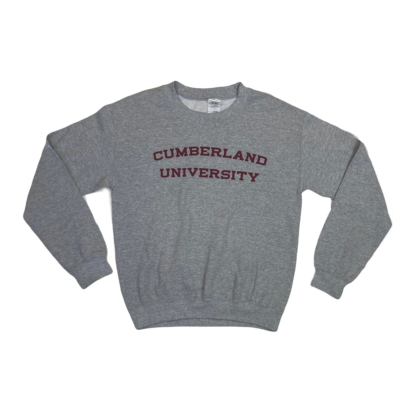 Vintage Y2K Cumberland University Tennessee grey burgundy crew neck sweater size small