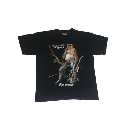 Vintage 90s Sarawak Borneo animal scene proboscis monkey t-shirt size medium