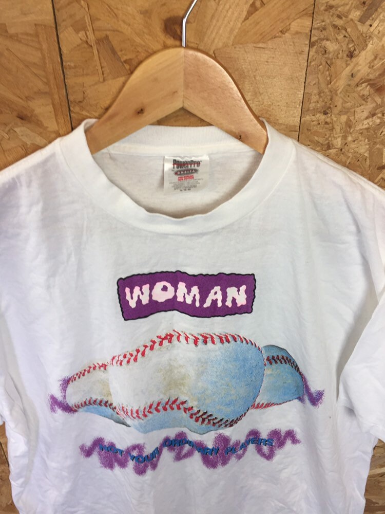 Vintage 90s white Not your ordinary players women baseball USA college sports t-shirt size XL