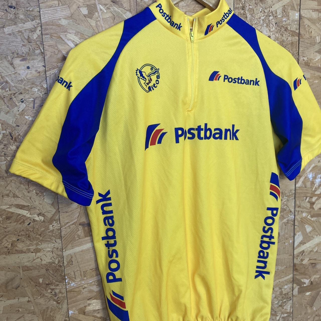 Vintage 00s Aitos classic yellow blue cycle jersey Vuelta Italia Tour de France style cycle jersey P