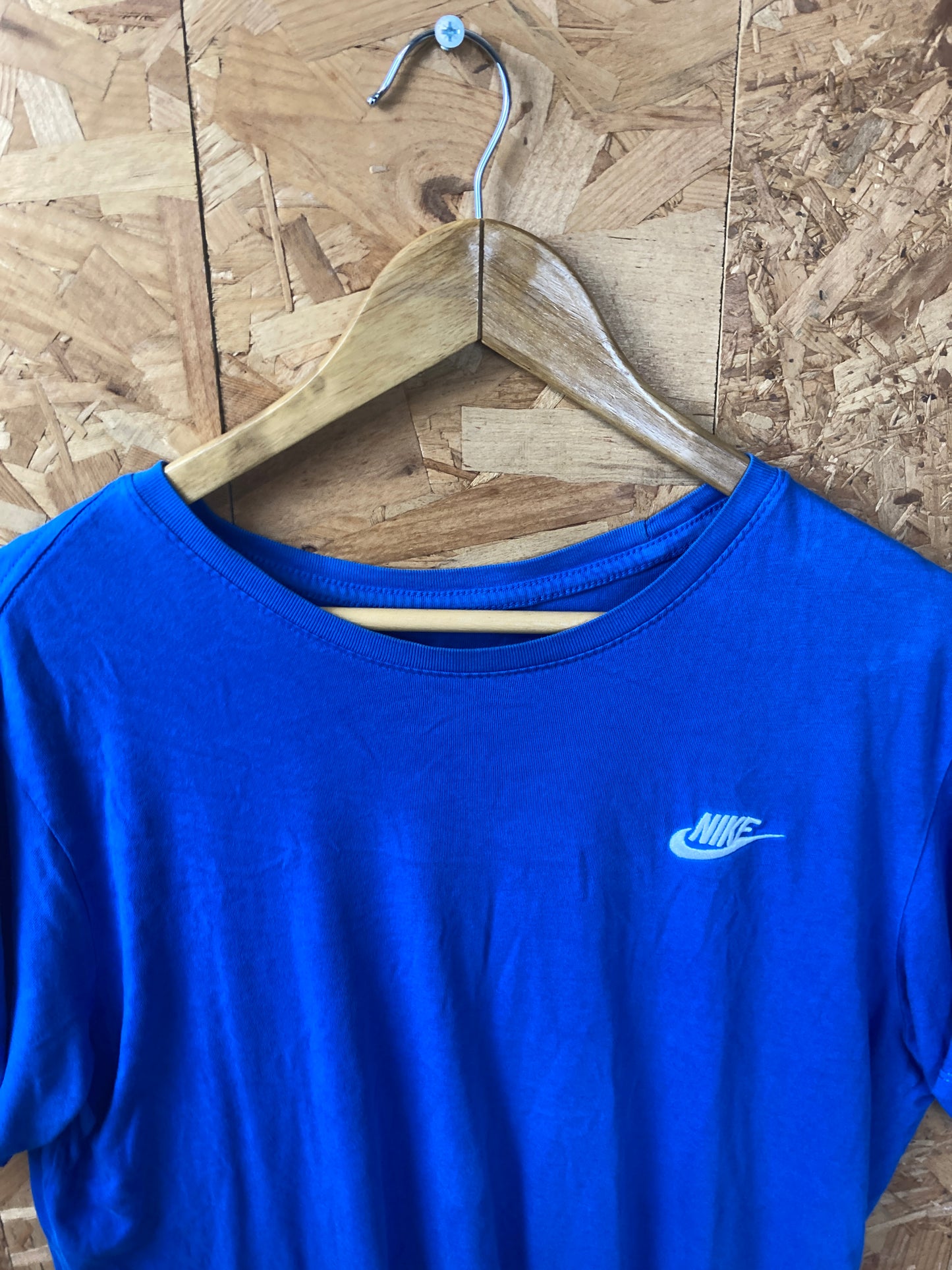 Vintage Y2K mid blue minimal nike embroidered logo t-shirt size large