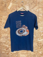 Vintage Y2K Technics 1200 funk soul jazz hip hop reggae world beat black faded T-shirt size small