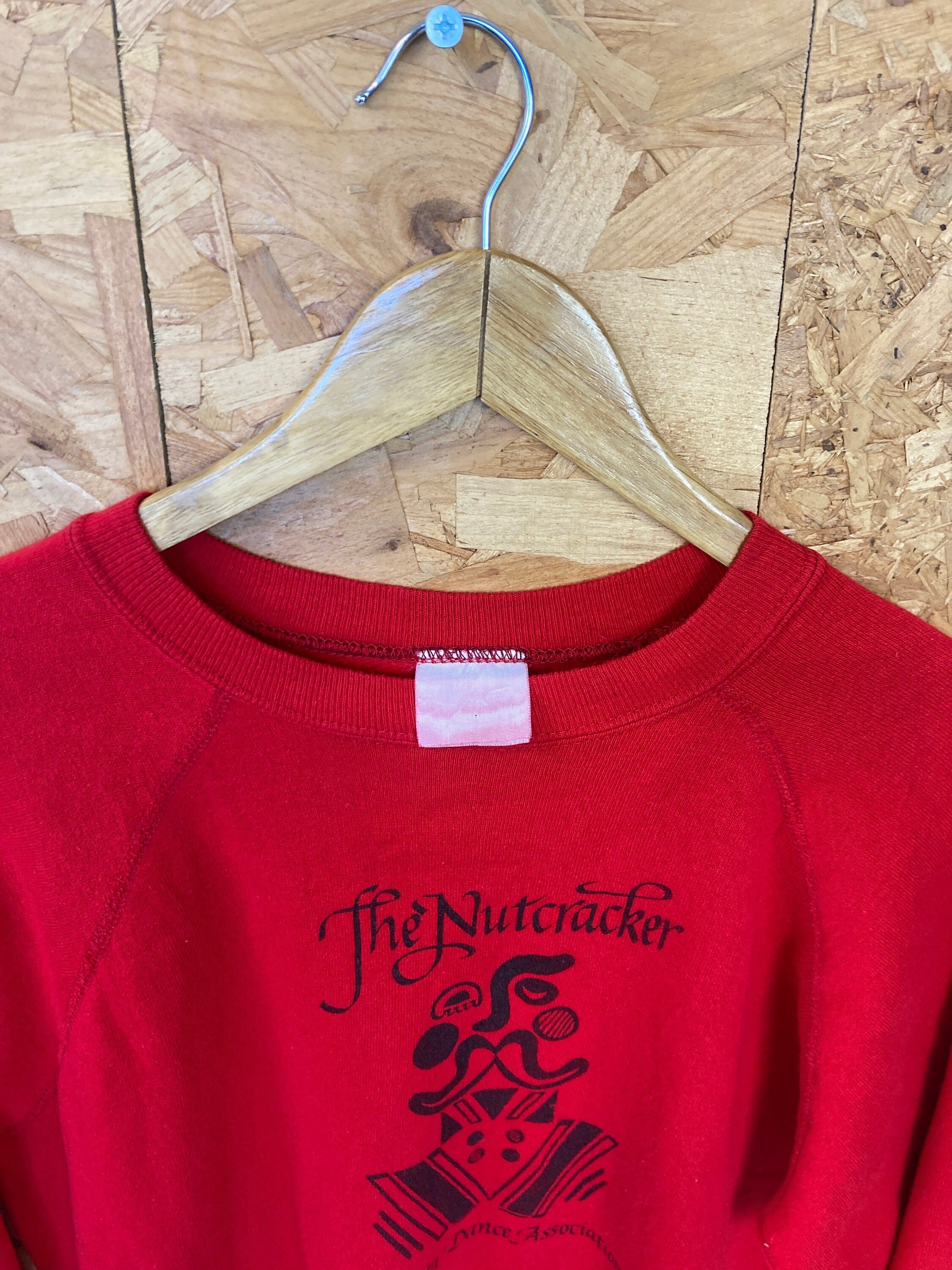 Vintage 90s The Nutcracker Dakota Dance Association red crew neck theatre sweater size medium