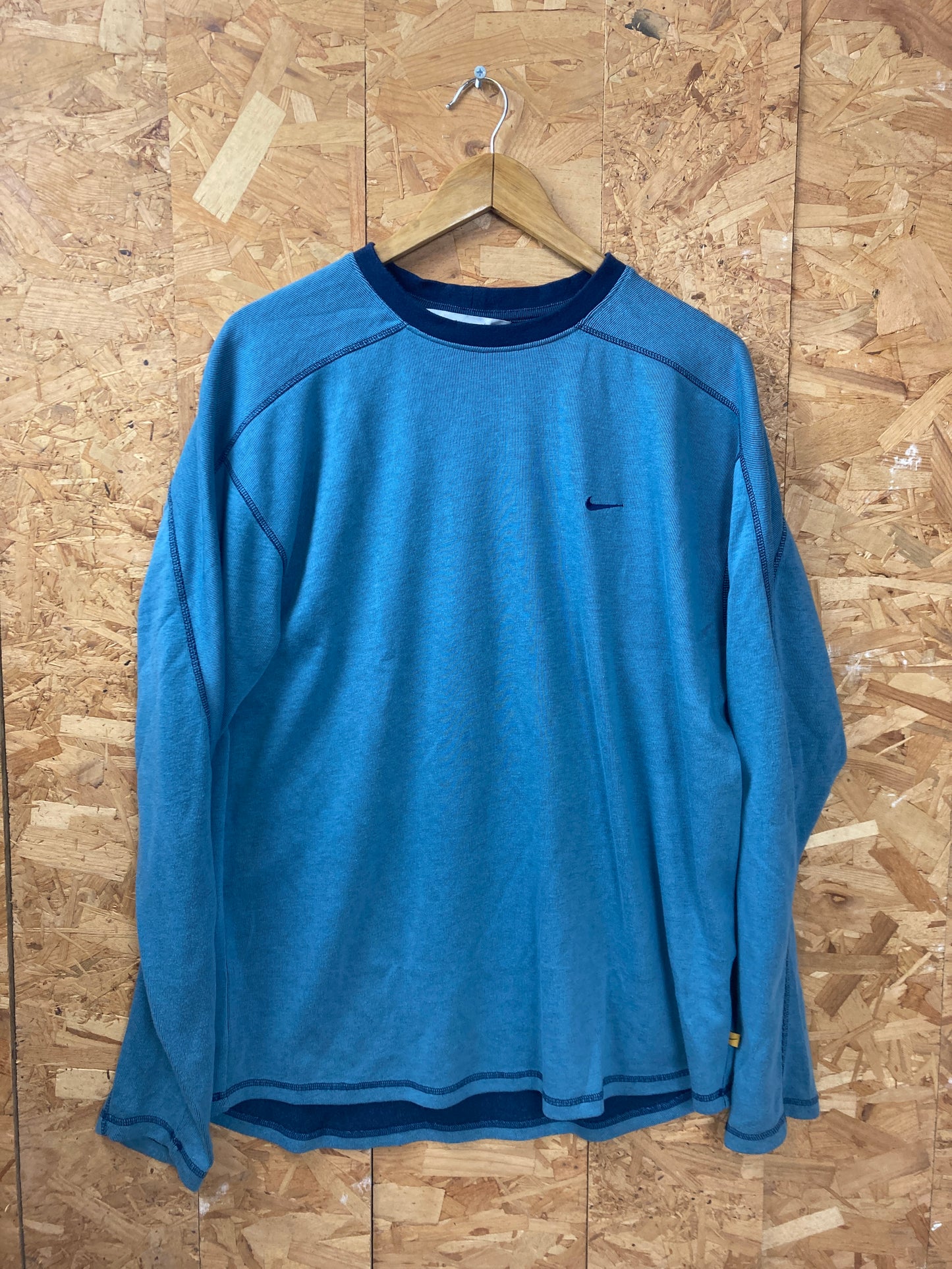 Vintage Y2K Nike blue muted long sleeve top t-shirt size large oversized fit