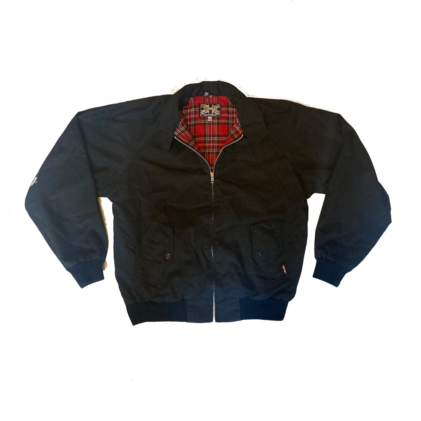 Vintage MOD soul skinhead black tartan inner British made Harrington style jacket size medium