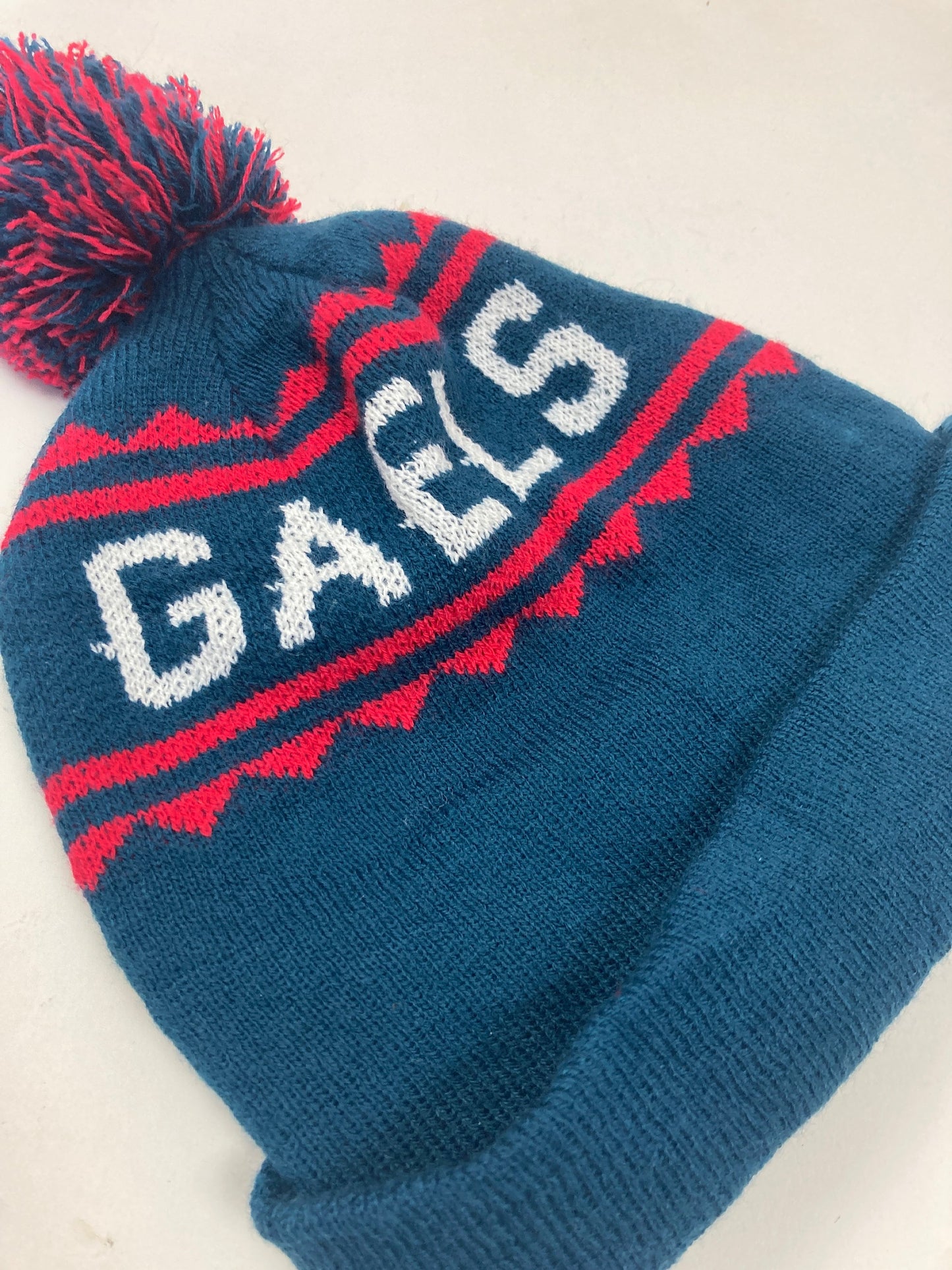 Vintage Swintmarys Gaels SF sports team spell out blue red winter beanie bobble hat