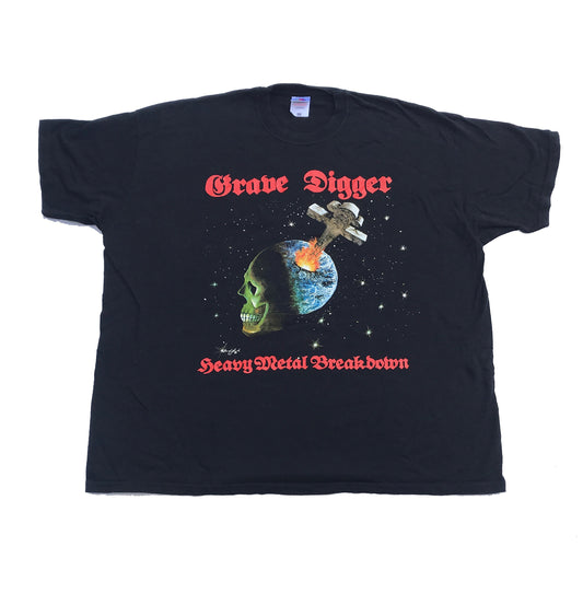 Vintage 90s Grave Digger Heavy Metal Breakdown metal band t-shirt size XXL