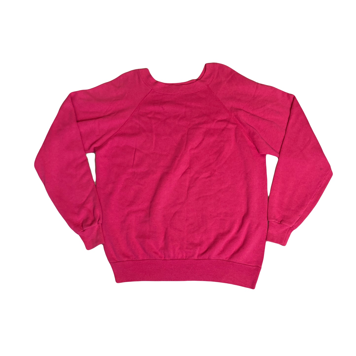 Vintage 90s cerise neon pink plain solid colour crew neck sweater size XXL