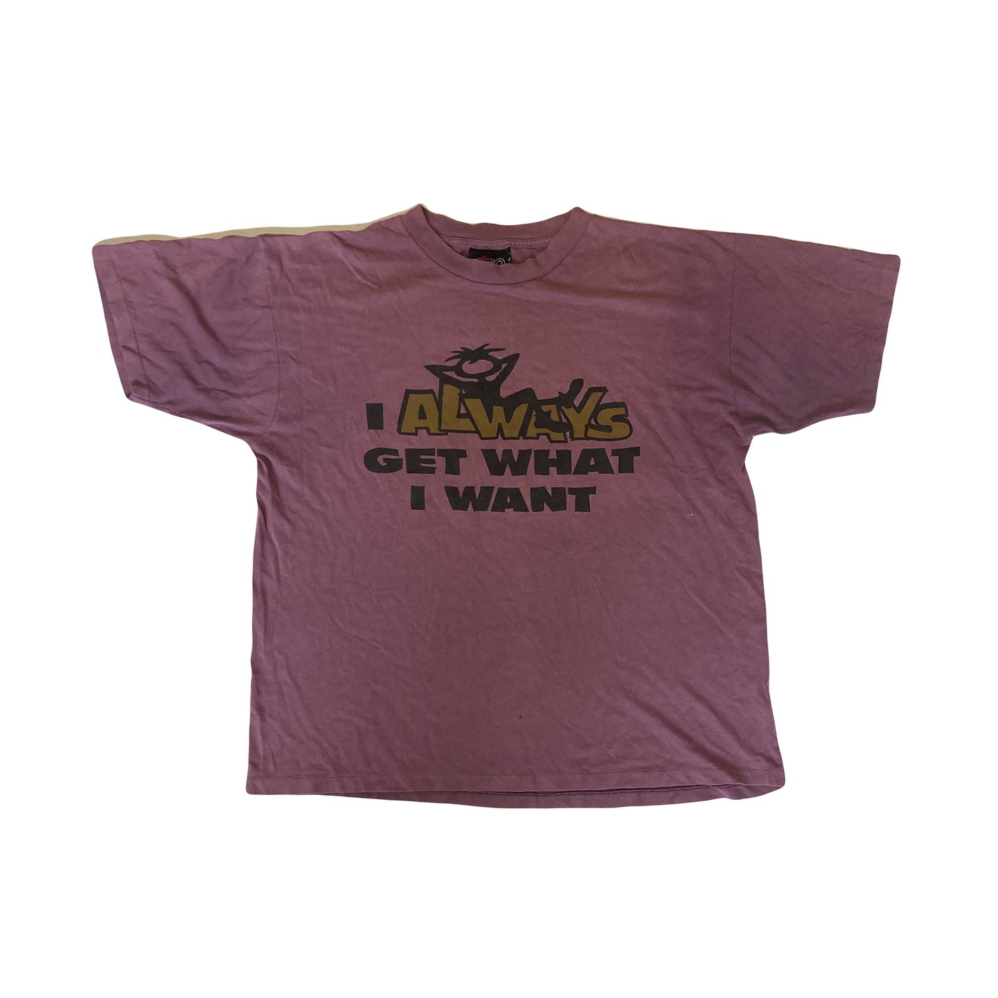 Vintage 90s I Always Get What i Want dark mauve purple single stitch USA t-shirt size XL