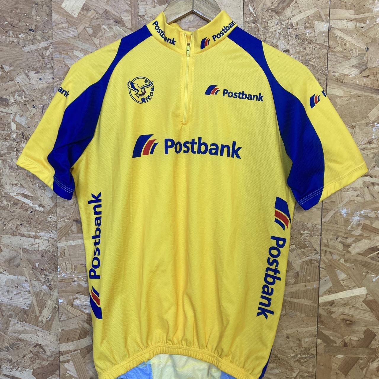 Vintage 00s Aitos classic yellow blue cycle jersey Vuelta Italia Tour de France style cycle jersey P