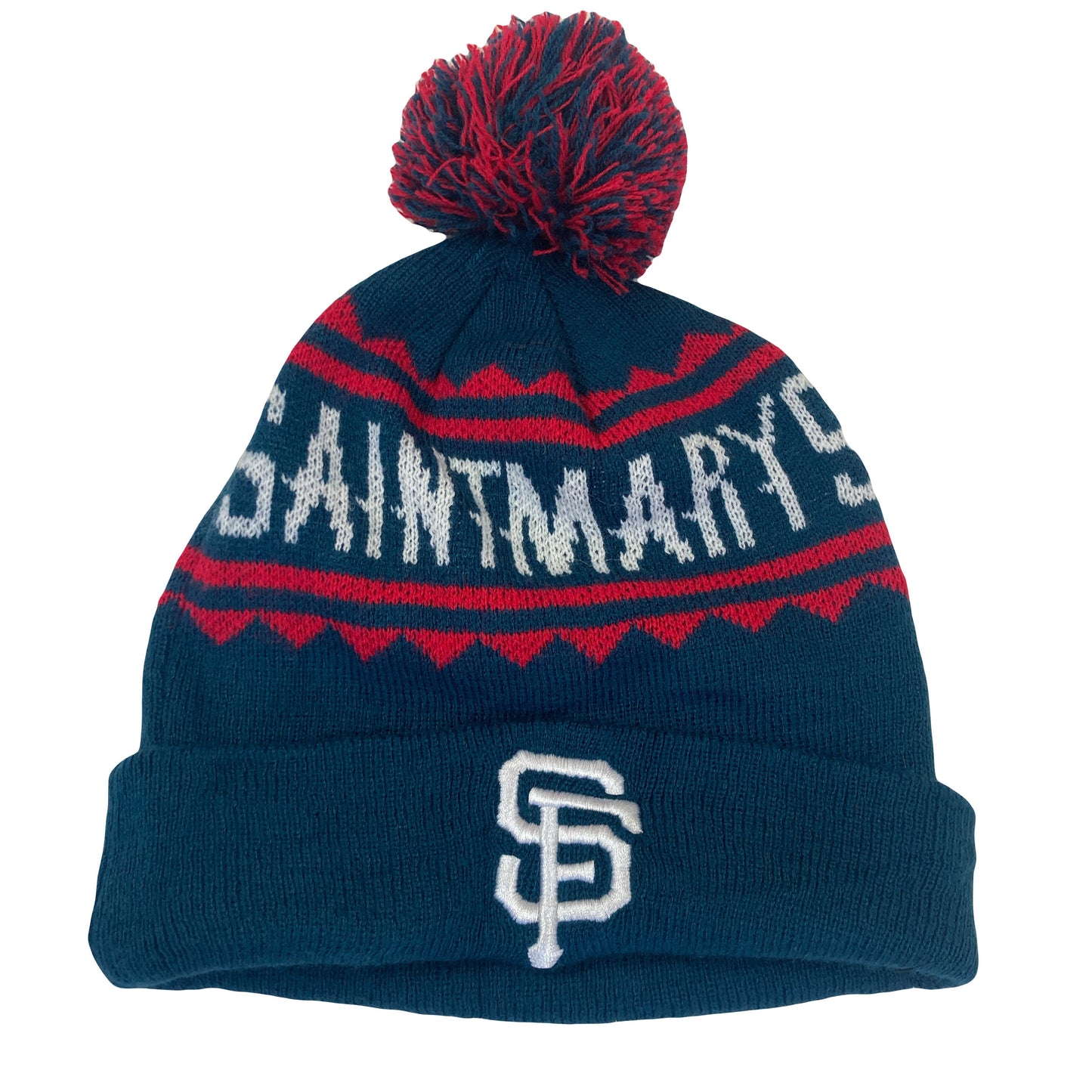 Vintage Swintmarys Gaels SF sports team spell out blue red winter beanie bobble hat