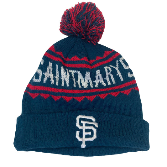 Vintage Swintmarys Gaels SF sports team spell out blue red winter beanie bobble hat