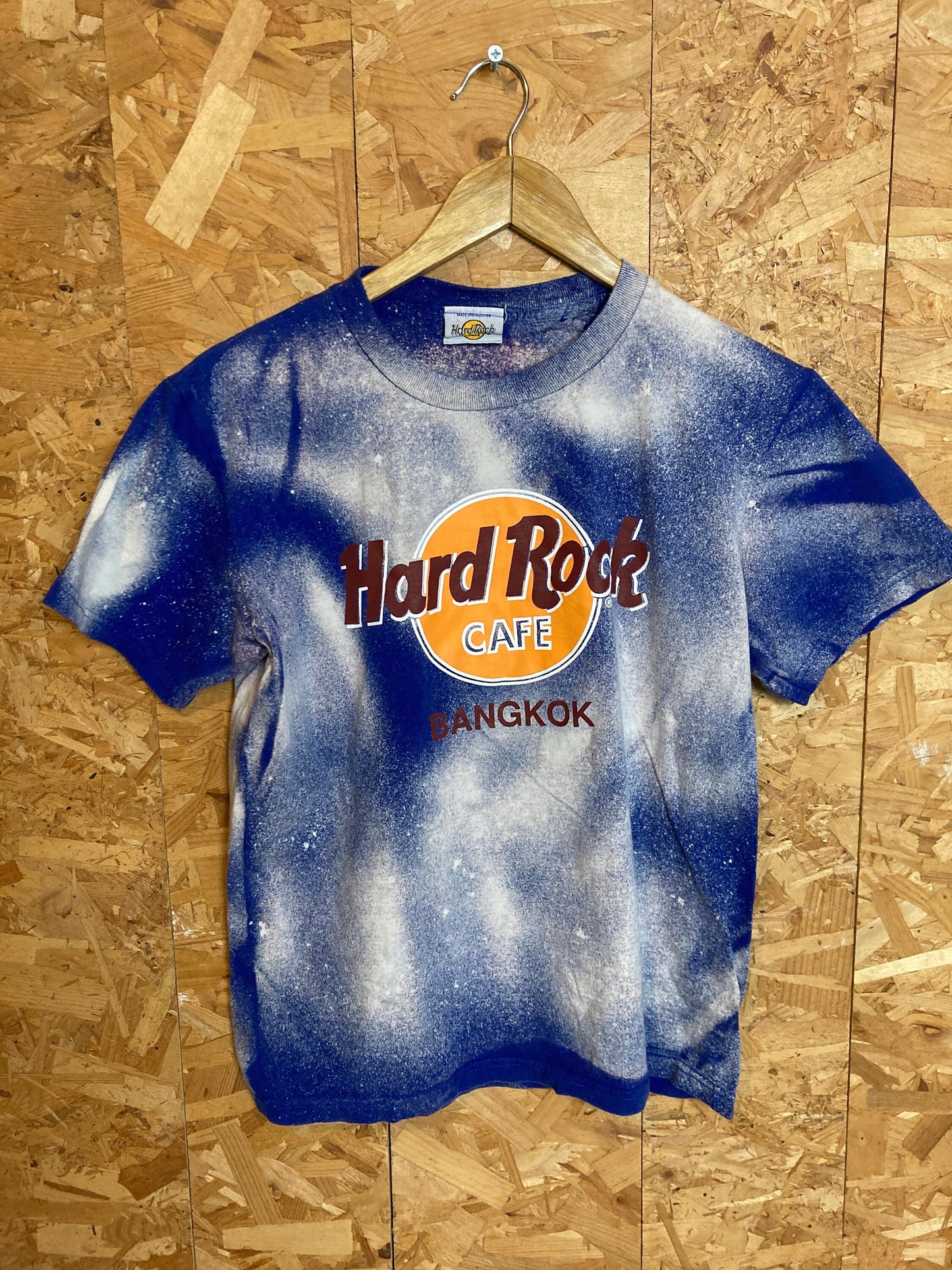 Vintage 90s Hard Rock Cafe Bangkok blue acid wash tie-dye t-shirt size small