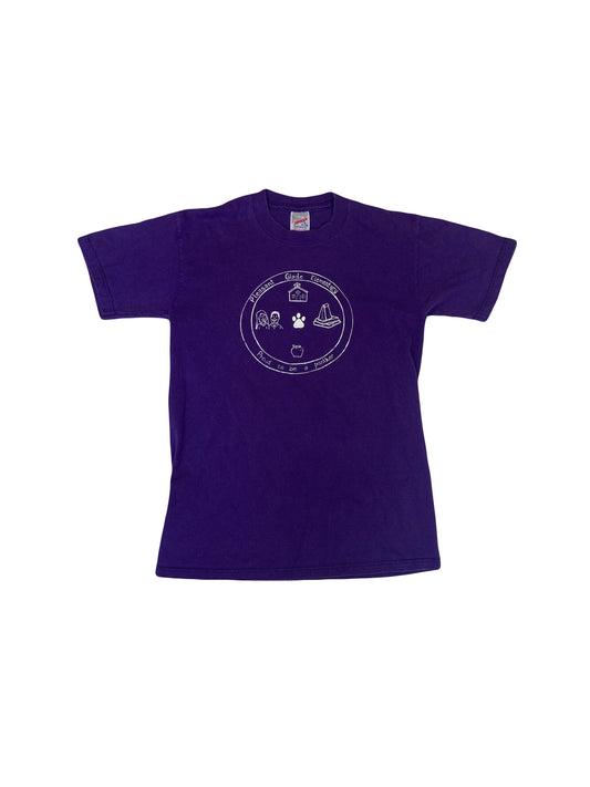 Vintage 90s Pleasant Glade Elementary School USA souvenir quirky purple t-shirt size small