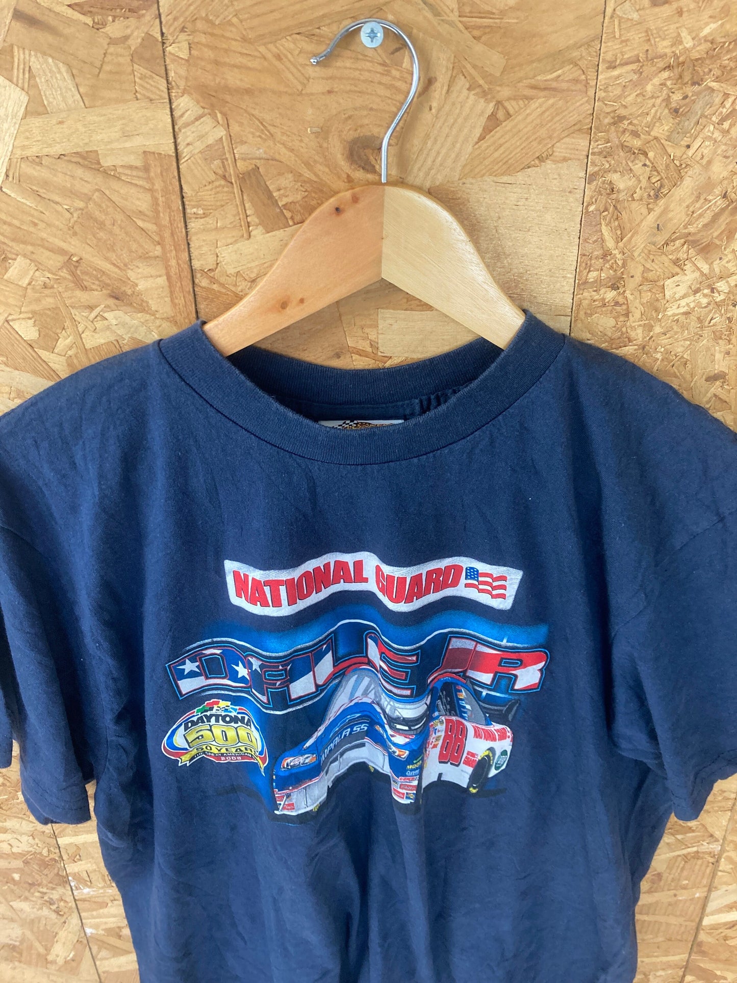 Vintage 90s NASCAR Dale Earnhardt Jr nationall guard faded navy blue souvenir t-shirt size large