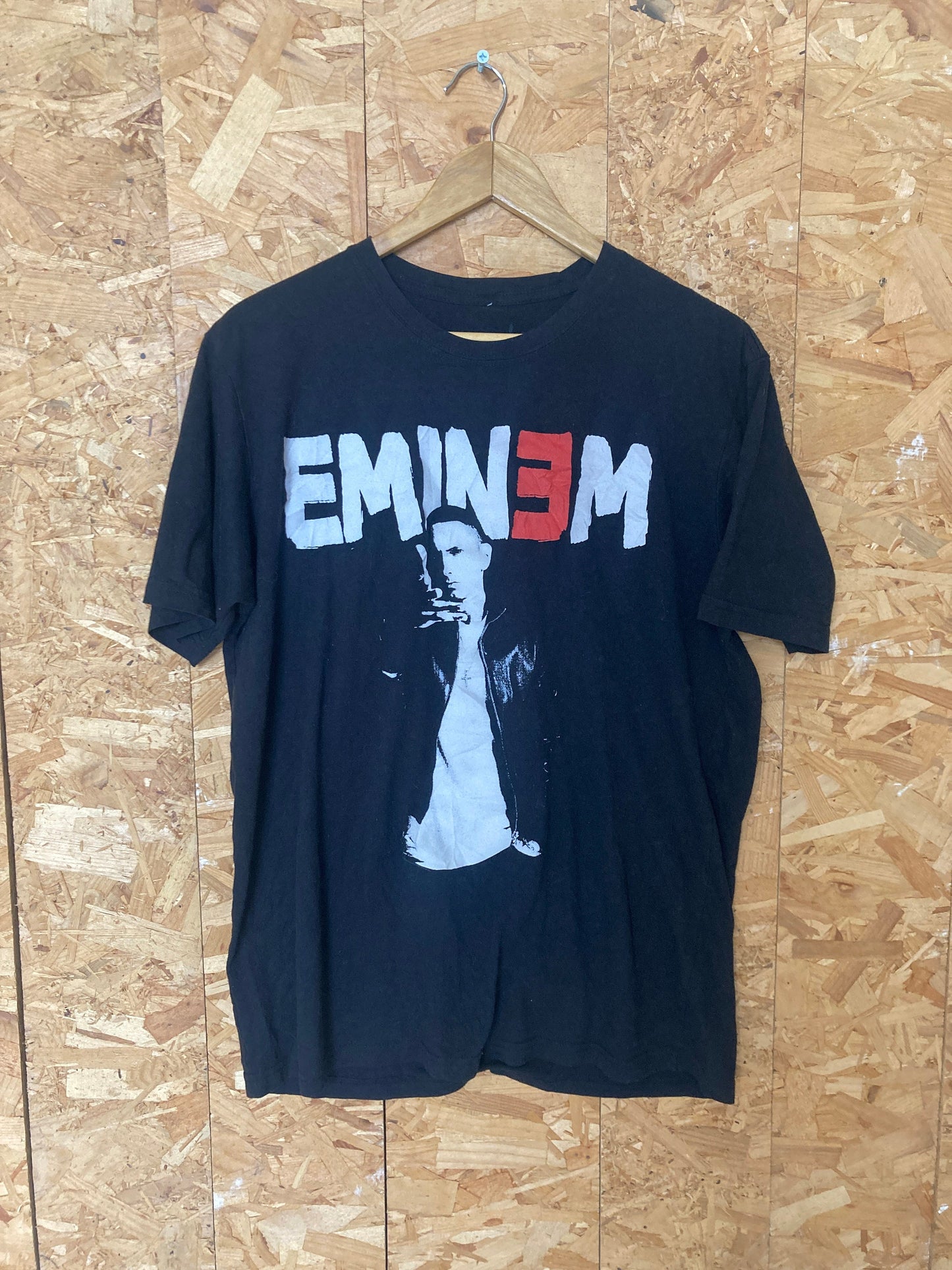 Vintage Y2K black Eminem red white print rap hip hop t-shirt size X-large by Bravado