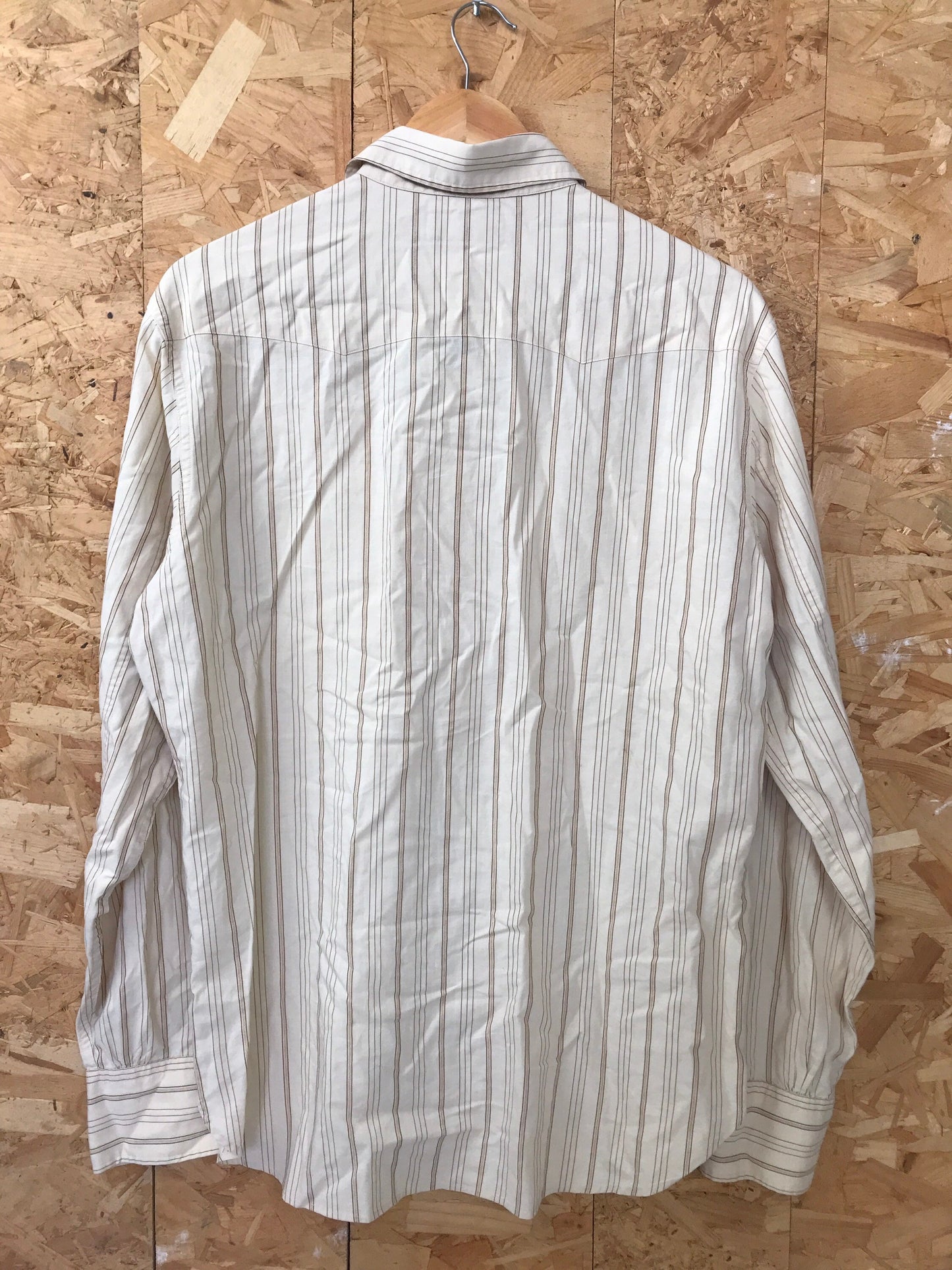 Vintage 90s Polo Ralph Lauren beige striped western cowboy cowgirl rodeo ranch wear shirt size medium