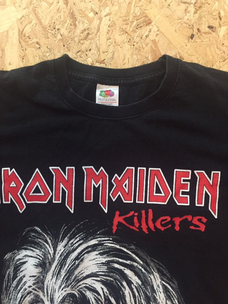 Vintage 90s Iron Maiden Killers band rock t-shirt double sided print size small